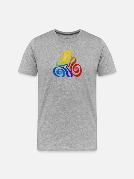 Rainbow triangle spiral - Men's Premium Organic T-Shirt - heather grey