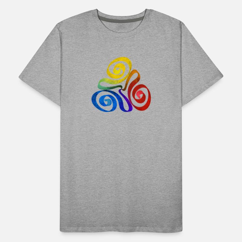 Spirale triangle arc-en-ciel T-shirt bio Premium Homme