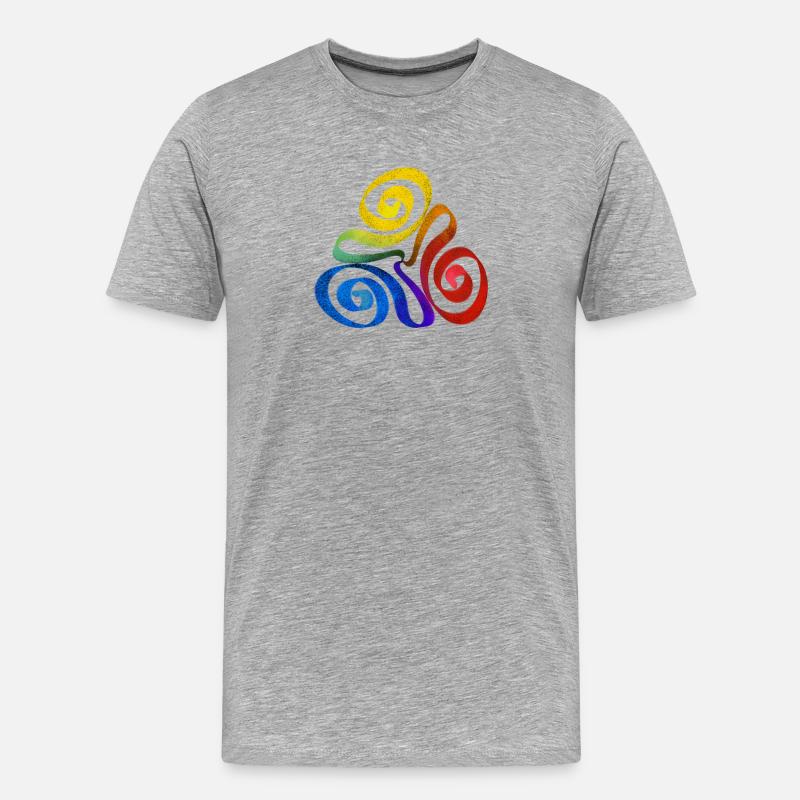 Rainbow triangle spiral - Men's Premium Organic T-Shirt - heather grey