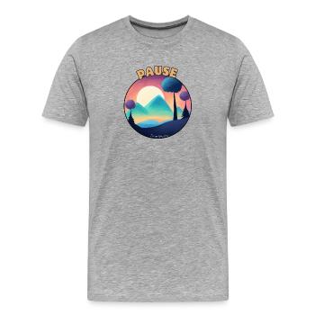 Natürliche Gelassenheit Pause - Männer Premium Bio T-Shirt - Grau meliert - Vorne - Damien (186cm)