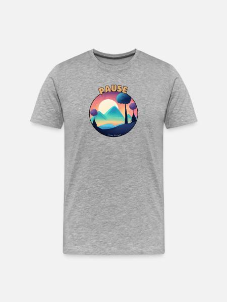 Pause Sérénité Naturelle - T-shirt bio Premium Homme - gris chiné