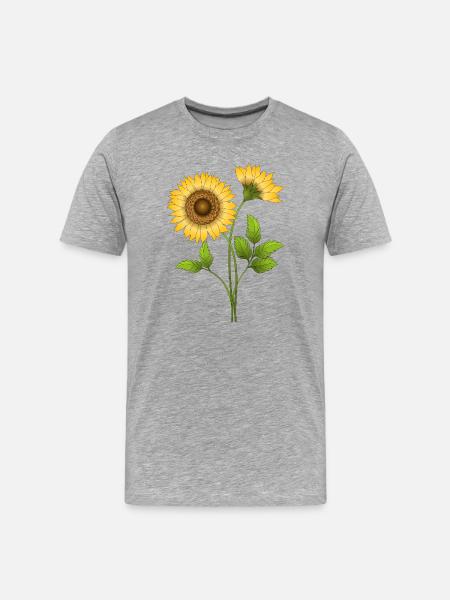 Fleur - T-shirt bio Premium Homme - gris chiné