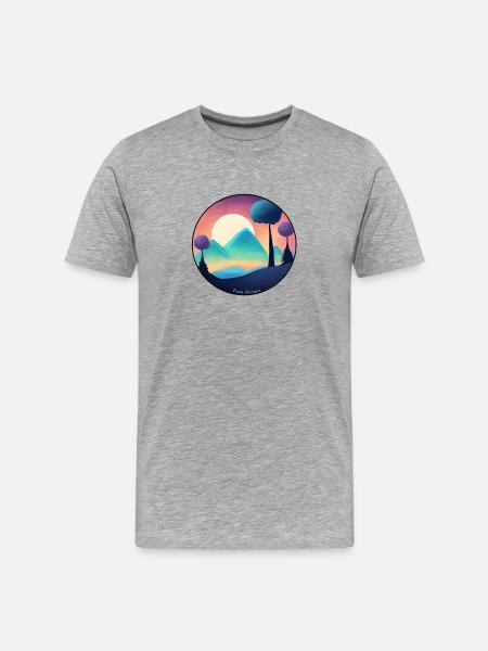 Serenity of the Pastel Mountains - Men's Premium Organic T-Shirt - heather grey