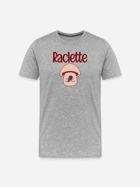 Pilz-Raclette - Männer Premium Bio T-Shirt - Grau meliert