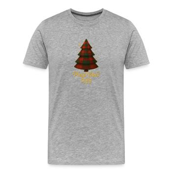 Plaid Vibes Only – Trendy Plaid Christmas Wallpaper - Men's Premium Organic T-Shirt - heather grey - Front - Damien (186cm)