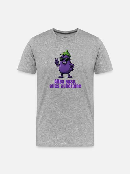 Aubergine - Everything easy - Men's Premium Organic T-Shirt - heather grey