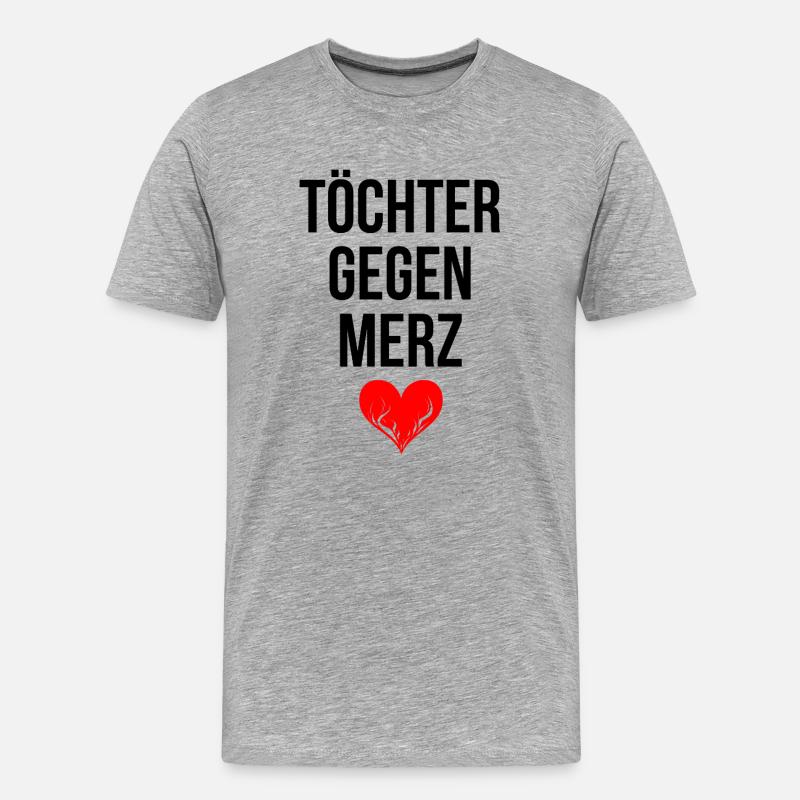 TÖCHTER GEGEN MERZ - Männer Premium Bio T-Shirt - Grau meliert