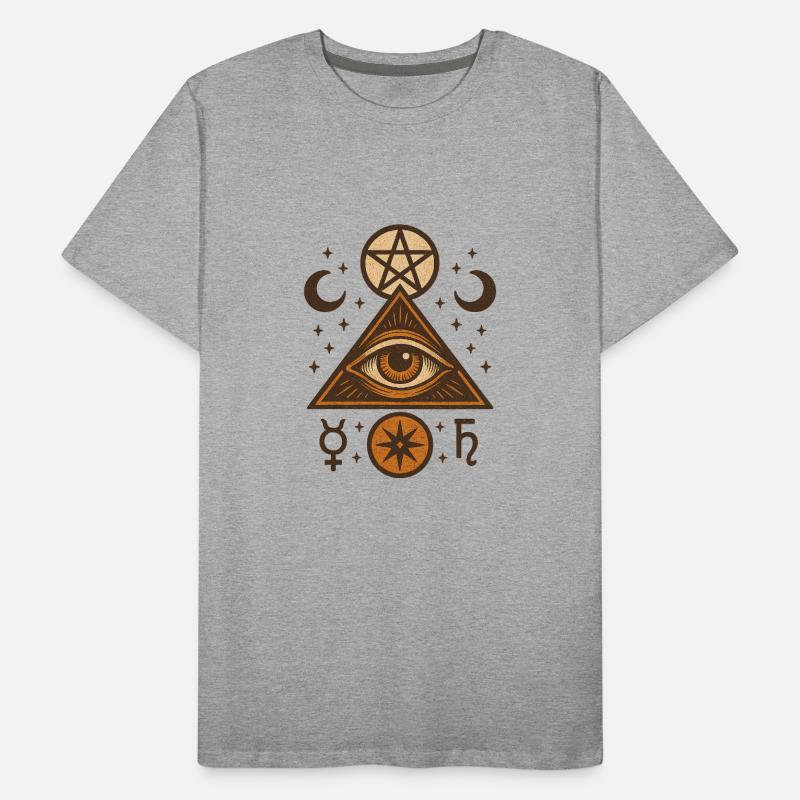 Amulette de l’œil dans le triangle de l’étoile T-shirt bio Premium Homme