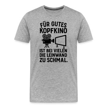 Mental Cinema Screen - Men's Premium Organic T-Shirt - heather grey - Front - Damien (186cm)