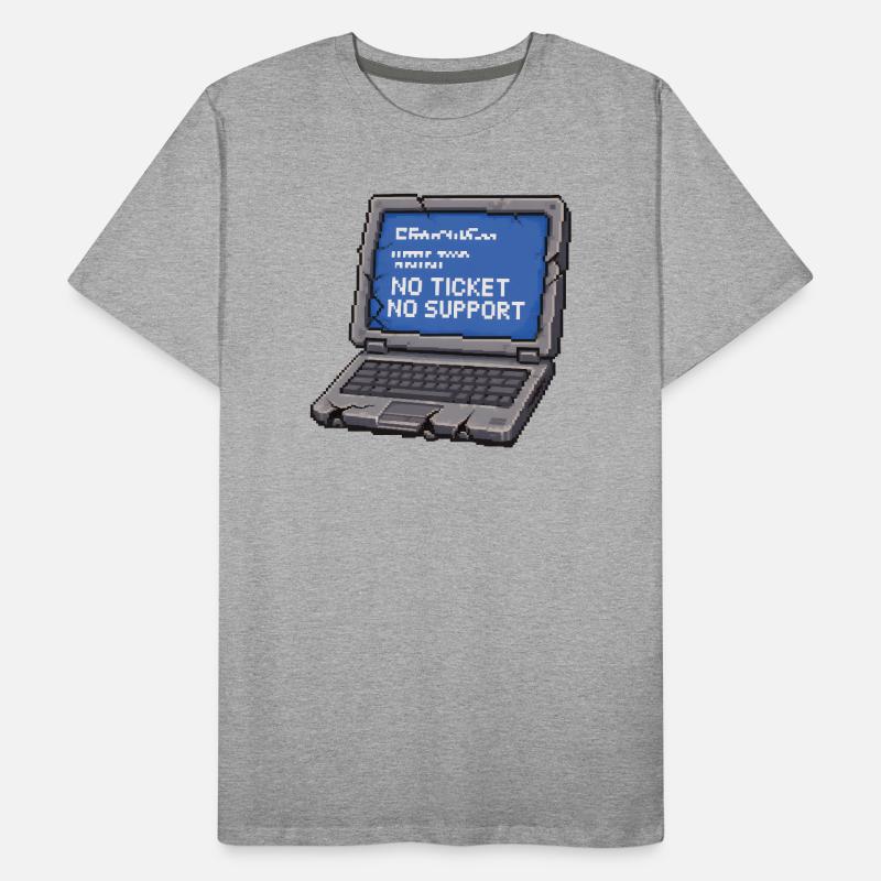 Pas de ticket, pas de support Admin IT Spruch T-shirt bio Premium Homme