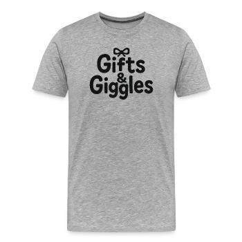 Gifts & Giggles T-Shirt – Fun & Playful Design - Men's Premium Organic T-Shirt - heather grey - Front - Damien (186cm)
