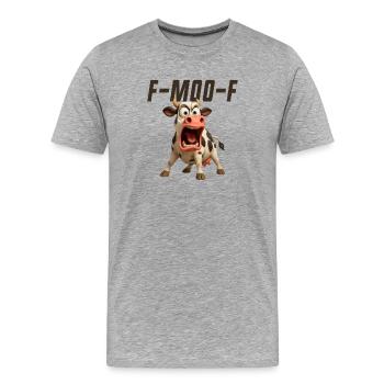 F-Muh-F Kuh Lustige Kuh FMOOF F Muh F - Männer Premium Bio T-Shirt - Grau meliert - Vorne - Damien (186cm)