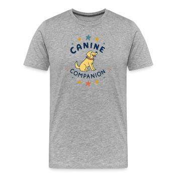 Rainbow Companion Dog - Men's Premium Organic T-Shirt - heather grey - Front - Damien (186cm)