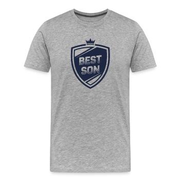 Meilleur fils Shield - T-shirt bio Premium Homme - gris chiné - Devant - Damien (186cm)