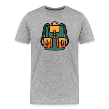 Bunter Rucksack - Männer Premium Bio T-Shirt - Grau meliert - Vorne - Damien (186cm)