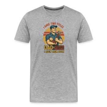 Funny Elevator Inspector Dad And Elevator Mechanic - Männer Premium Bio T-Shirt - Grau meliert - Vorne - Damien (186cm)