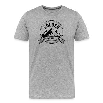 Sölden - Souvenir Design - Männer Premium Bio T-Shirt - Grau meliert - Vorne - Damien (186cm)