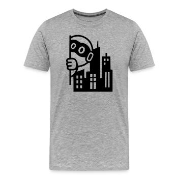 Urbaner Held | Rebell in der Großstadt - Männer Premium Bio T-Shirt - Grau meliert - Vorne - Damien (186cm)