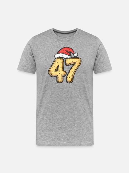 47 Number Cookie Christmas - Men's Premium Organic T-Shirt - heather grey