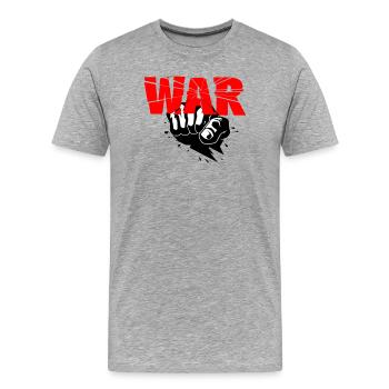 No war - Men's Premium Organic T-Shirt - heather grey - Front - Damien (186cm)
