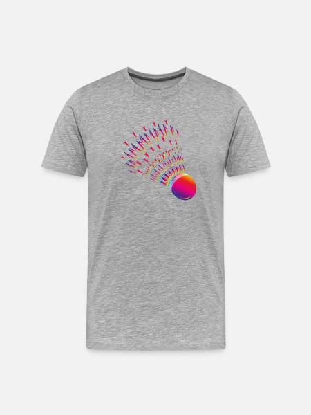 Colourful badminton – dynamic badminton motif - Men's Premium Organic T-Shirt - heather grey