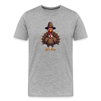 Thanksgiving Funny Thanksgiving Turkey - Men's Premium Organic T-Shirt - heather grey - Front - Damien (186cm)
