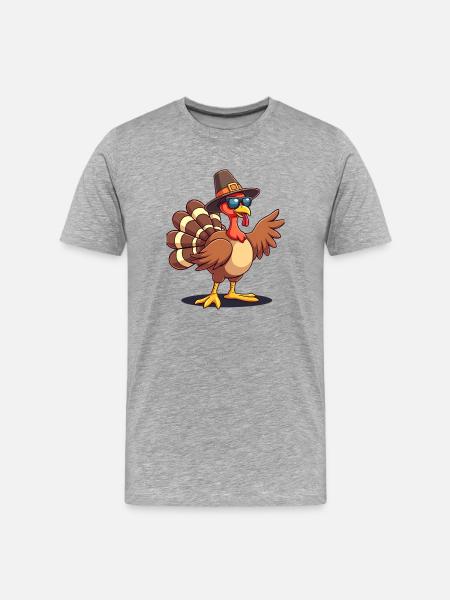 Thanksgiving Funny Thanksgiving Turkey - Men's Premium Organic T-Shirt - heather grey