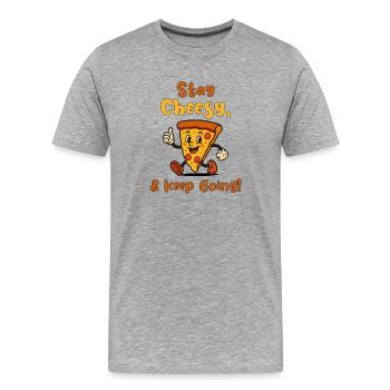 Restez ringard et continuez - T-shirt bio Premium Homme - gris chiné - Devant - Damien (186cm)