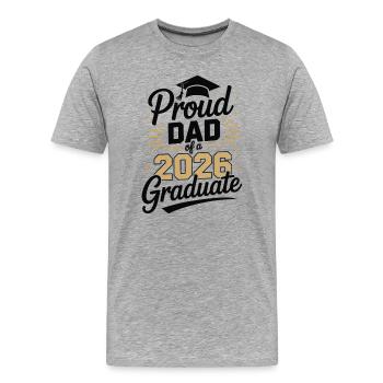 Stolzer Vater 2026 Abschluss - Männer Premium Bio T-Shirt - Grau meliert - Vorne - Damien (186cm)