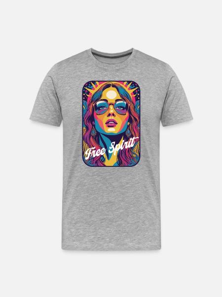 Kandi PLUR Rave Freigeist Pop Art - Männer Premium Bio T-Shirt - Grau meliert