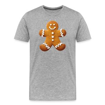 Gingerbread Man Gingerbread Man Gingerbread - Men's Premium Organic T-Shirt - heather grey - Front - Damien (186cm)