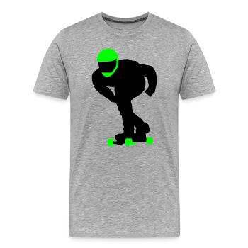 Longboard - Männer Premium Bio T-Shirt - Grau meliert - Vorne - Damien (186cm)