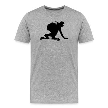 Longboard - Männer Premium Bio T-Shirt - Grau meliert - Vorne - Damien (186cm)