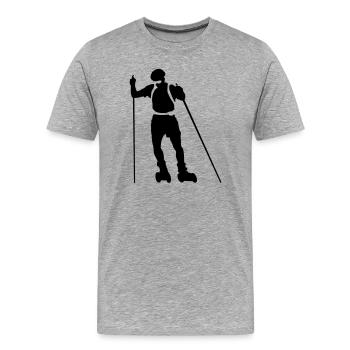 Patinage nordique - T-shirt bio Premium Homme - gris chiné - Devant - Damien (186cm)
