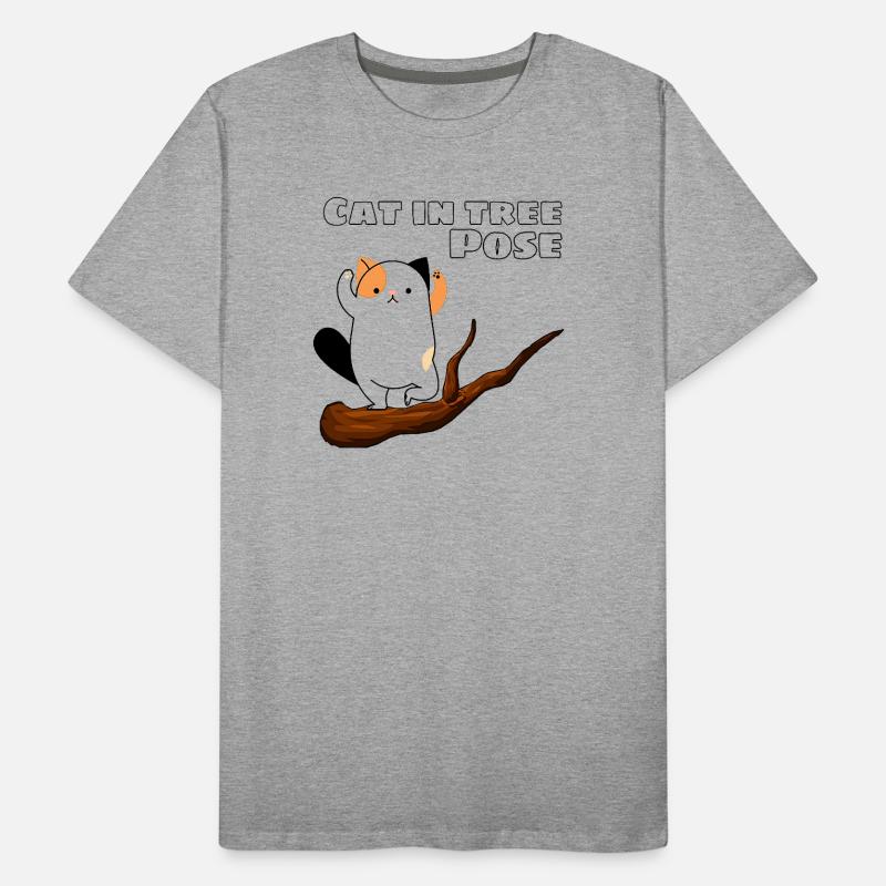 Cat in Tree Pose Men's Premium Organic T-Shirt