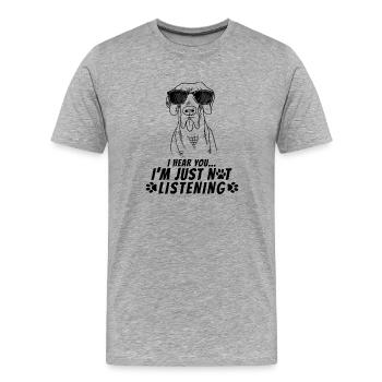 Funny Great Dane Hard Headed Dog Dad Owner - Men's Premium Organic T-Shirt - heather grey - Front - Damien (186cm)