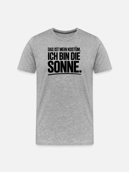 Ich Bin Die Sonne Kostüm Karneval Fasching Sonnen - Männer Premium Bio T-Shirt - Grau meliert