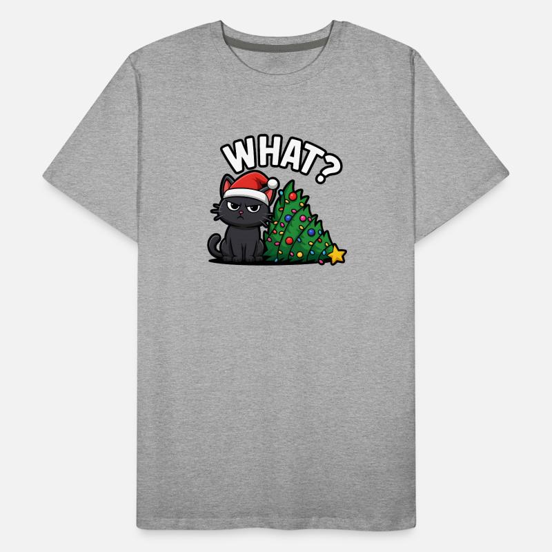 Drôle de chat Noël Cheer T-shirt bio Premium Homme