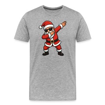 Weihnachtsmann Dab-Style - Männer Premium Bio T-Shirt - Grau meliert - Vorne - Damien (186cm)
