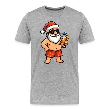 Strand-Santa Cocktail - Männer Premium Bio T-Shirt - Grau meliert - Vorne - Damien (186cm)