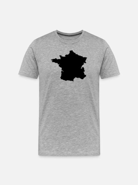 Frankreich Country - Männer Premium Bio T-Shirt - Grau meliert