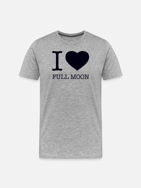 I love Full moon Vollmond - Men's Premium Organic T-Shirt - heather grey