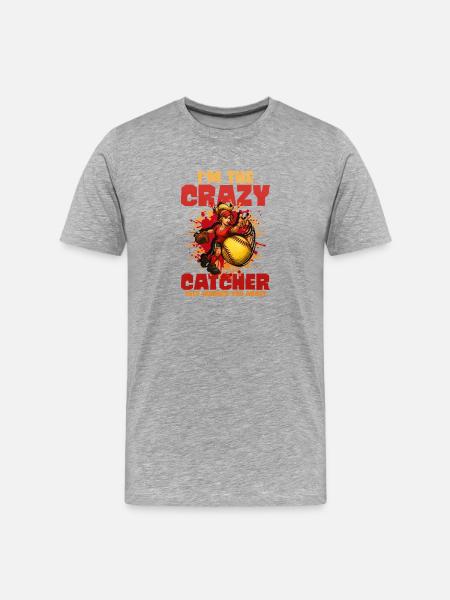 Softball - Men's Premium Organic T-Shirt - heather grey
