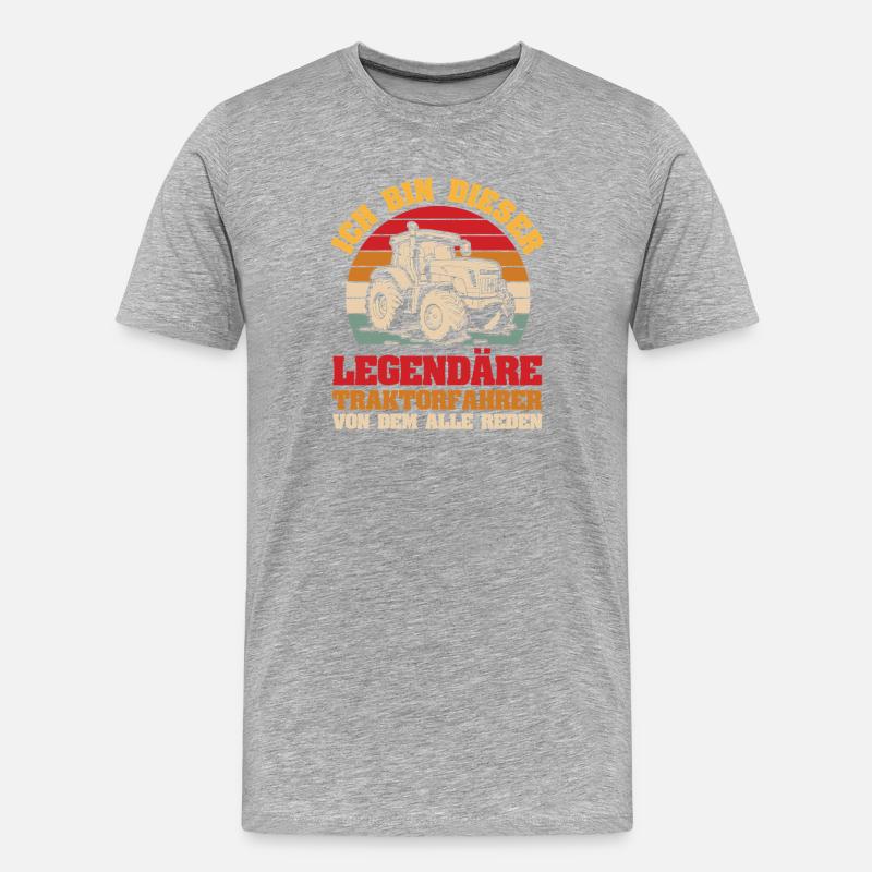 Landwirt Bauernhof Farmer Bauer Traktor - Männer Premium Bio T-Shirt - Grau meliert