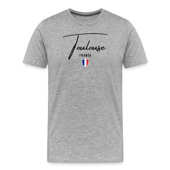 Elegantes Design von Toulouse, Toulouse, Frankreich - Männer Premium Bio T-Shirt - Grau meliert - Vorne - Damien (186cm)