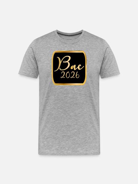 France Lycée BAC 2026 - T-shirt bio Premium Homme - gris chiné