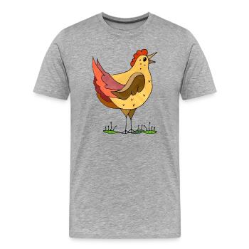 hen - Men's Premium Organic T-Shirt - heather grey - Front - Damien (186cm)