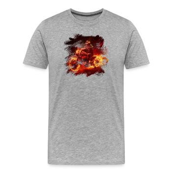 Feuerbike-Rider - Männer Premium Bio T-Shirt - Grau meliert - Vorne - Damien (186cm)