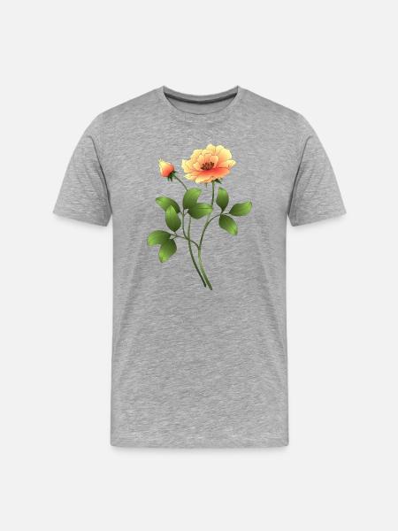 Fleur - T-shirt bio Premium Homme - gris chiné