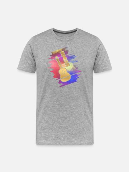 Guitar Edgar - Männer Premium Bio T-Shirt - Grau meliert